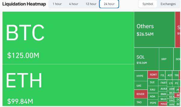 Liquidationen auf dem Kryptomarkt in den letzten 24 Stunden.